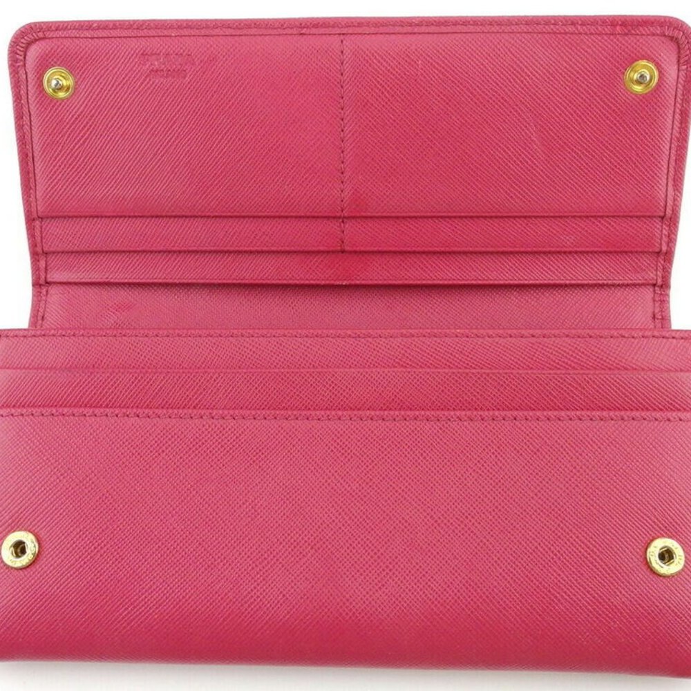 PRADA Purse Ribbon Pink Safiano Leather Auth USED T18178 - Picture 3 of 8